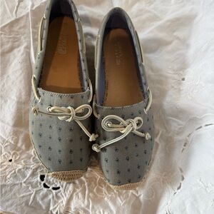 Sperry Blue and Cream Flats